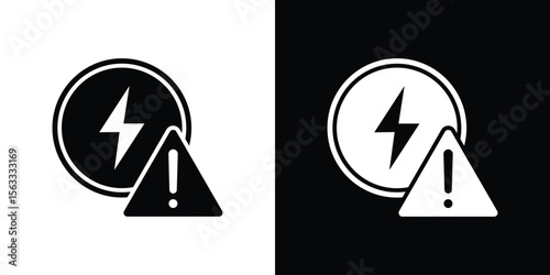 Electric Problem icon Set collection. Vector silhouette.