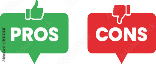 pros and cons. advantages disadvantages list template with thumbs up and down. transparent png and vector illustratio