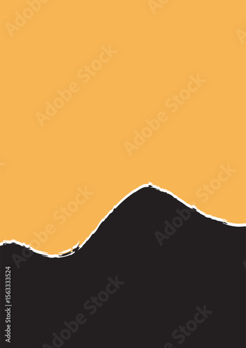 Torn Paper Background. Torn Old Paper Background Vector. Open frame strip with broken border piece. Blank turn note or tag for advertising illustration.