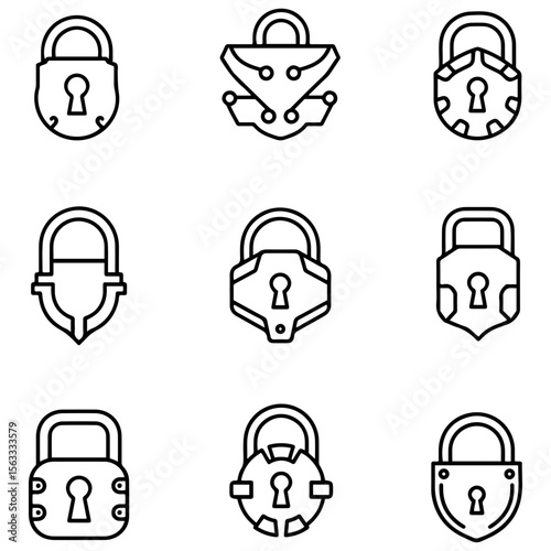 A set of sophisticated lock designs representing VIP access, private clubs, and concierge services
