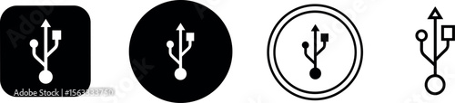 usb icon. vector symbol on transparent background