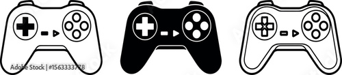 video game controller icons. joy stick icon set. game console icon flat symbol. vector illustration on transparent background