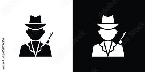 Hunter icon Set collection. Vector silhouette.