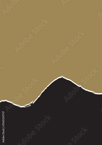 Torn Paper Background. Torn Old Paper Background Vector. Open frame strip with broken border piece. Blank turn note or tag for advertising illustration.