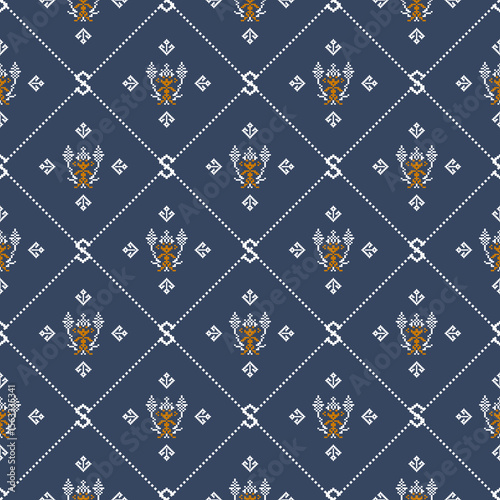 Geometric ethnic pattern seamless oriental traditional design floral background wallpaper carpet clothing wrapping vector illustration texture fabric print