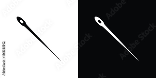 Needle icon Set collection. Vector silhouette.