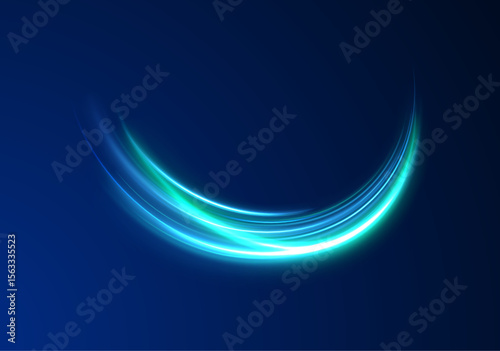 png magic glow effect in green wave with tornado rotation dynamic swirl flash vortex light bright power ring sparkle transparent background vector curve energy spiral

