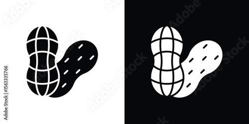 Peanut icon Set collection. Vector silhouette.