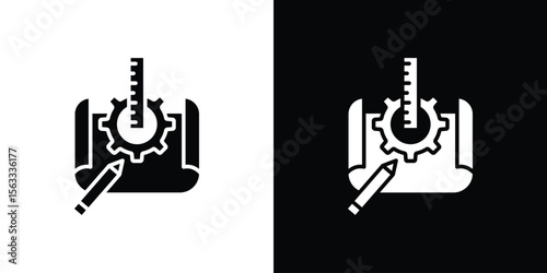 Prototyping icon Set collection. Vector silhouette.