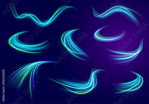 png wave neon lens rotation dynamic swirl sparkle vector bright light glow circle energy tornado transparent particle magic trace flash power vortex background green

