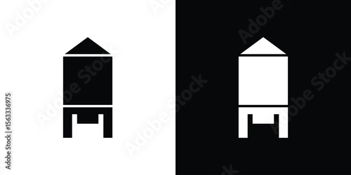 Silo icon Set collection. Vector silhouette.