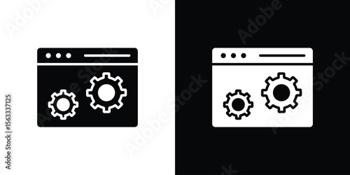 Software icon Set collection. Vector silhouette.