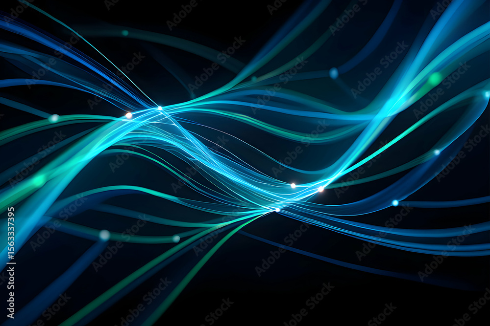 Naklejka premium Abstract Blue Light Wave Motion Design Background