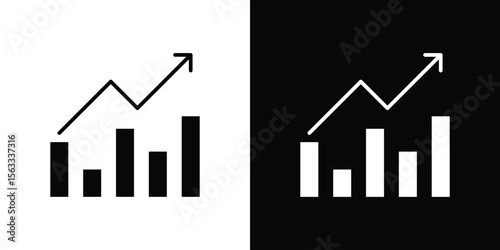 Stagflation icon Set collection. Vector silhouette.