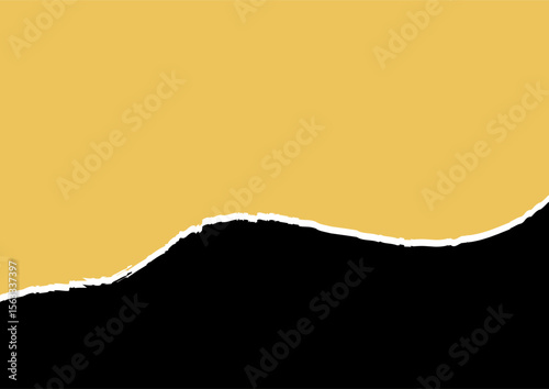 Torn Paper Background. Torn Old Paper Background Vector. Open frame strip with broken border piece. Blank turn note or tag for advertising illustration.