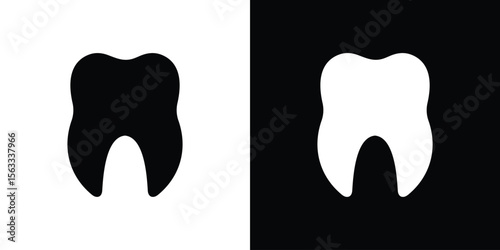 Tooth icon Set collection. Vector silhouette.
