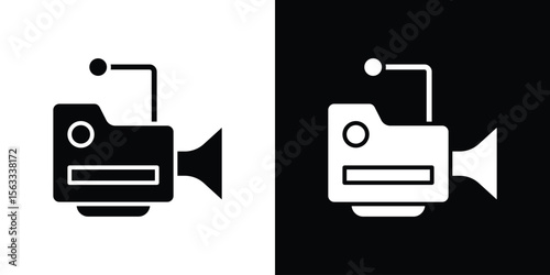 Video camera icon Set collection. Vector silhouette.