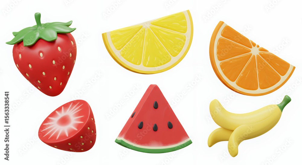 Fototapeta premium Assorted Fruit Slice Graphics