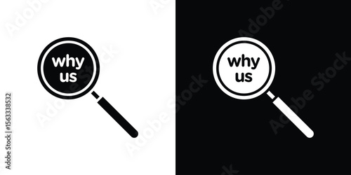Why us icon Set collection. Vector silhouette.