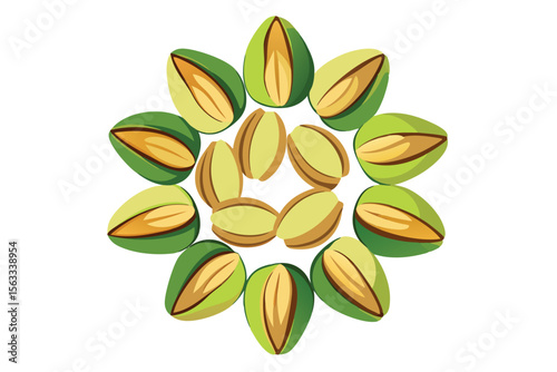 Delicious Pistachios A Vibrant and Nutritious Delight, Arranged in a Stunning Floral Design