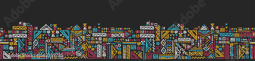 Hand drawn  abstract seamless pattern, ethnic background, african style - great for textiles, banners, wallpapers, wrapping - vector design