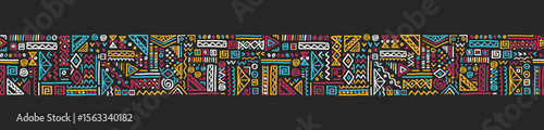 Hand drawn  abstract seamless pattern, ethnic background, african style - great for textiles, banners, wallpapers, wrapping - vector design