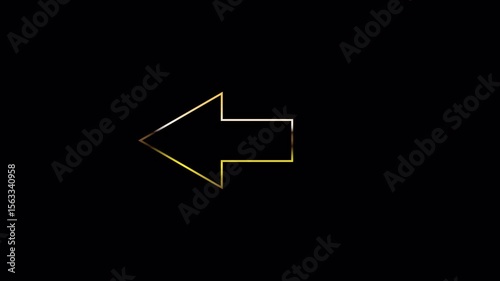 Arrow sketch, golden arrow animation on a transparent background