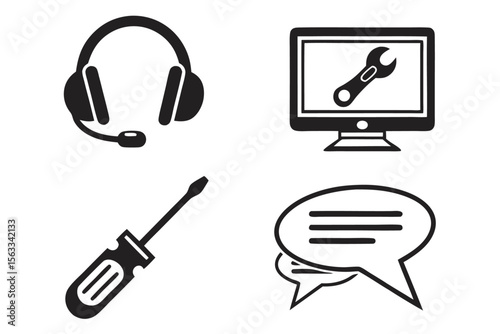technical-support-tools---black-icons-
