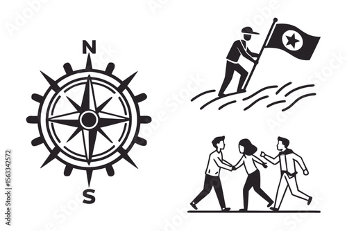 leadership-and-teamwork-icons---black-icons-