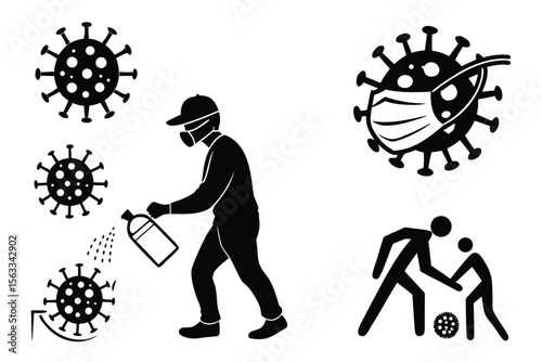 virus-prevention-symbols---black-icons-