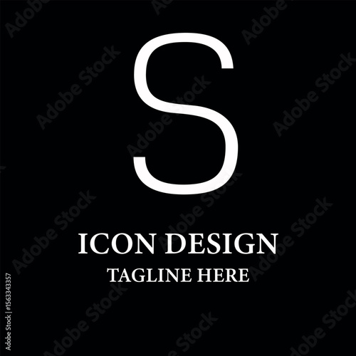 S logo design with simple minimalist line art style and modern for brand
