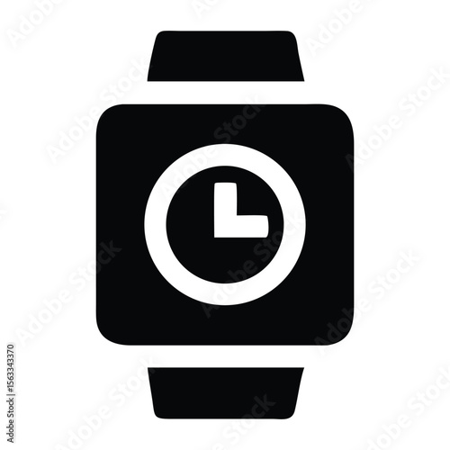 Black smartwatch with clock face time digital