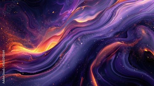 Abstract purple and orange color wave flowing express the energetic signal. Seamless texture of vividness curve swirling convey sense of harmony and wonderful scene perfect for graphic design. AIG53.