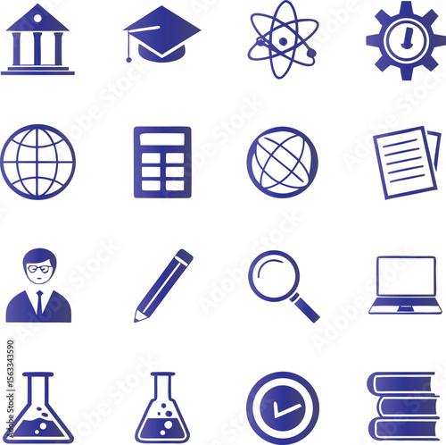 Education and Science Icons Collection learning knowledge