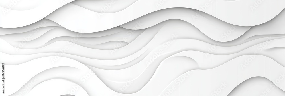 Obraz premium Minimalist White Texture with Abstract Ripple Wave Effect and Clean Curves in Monochrome Shades
