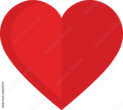 A simple red heart shape isolated on white background