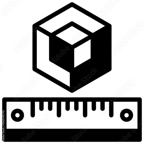 Product design. Outlined stroke vector icon with black-filled details.
