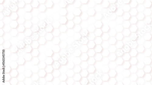Hexagons Vector White Abstract Background. Scientific Technologic Three Dimensional Hexagonal Blocks Light Conceptual Wallpaper. Tech Clear Blank Subtle Textured Backdrop
