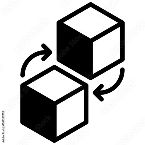 Replacement rate. Outlined stroke vector icon with black-filled details.