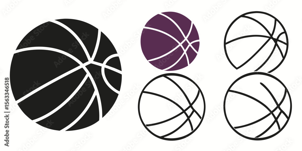 Obraz premium Set of Easter eggs vector illustration with a round orange sport ball design