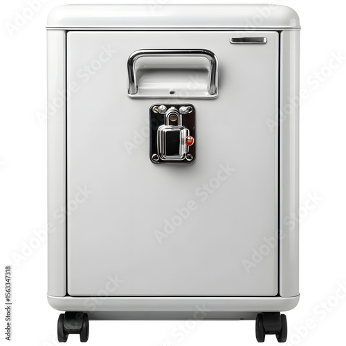 Compact rolling file cabinet with lock