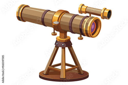 Antique Brass Telescope Exploring the Cosmos with Vintage Optics