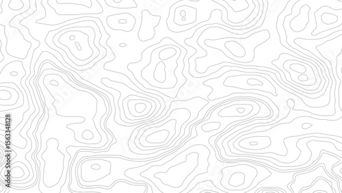 The stylized height of the topographic contour in lines and contours. The concept of a conditional geography scheme and the terrain path. Black & White. Vector illustration.