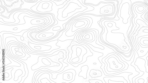 The stylized height of the topographic contour in lines and contours. The concept of a conditional geography scheme and the terrain path. Black & White. Vector illustration.