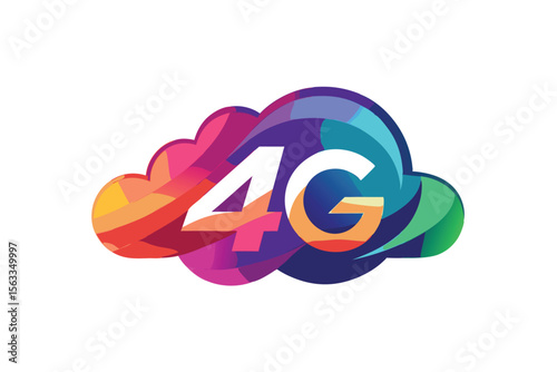 Vibrant 4G Cloud Logo Design Fast, Reliable, and Colorful Connectivity