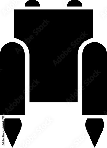 Jetpack flat icon. Vector from automation, high tech. Water sport activity on beach with jet backpack symbol. Air fly transportation booster illustration. Space craft futuristic propulsion device sign