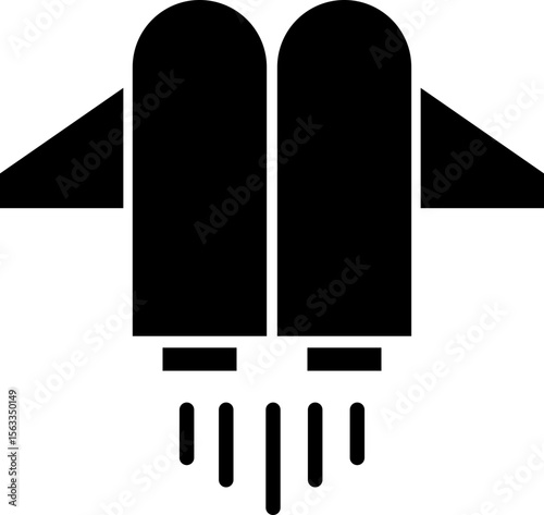 Jetpack flat icon. Vector from automation, high tech. Water sport activity on beach with jet backpack symbol. Air fly transportation booster illustration. Space craft futuristic propulsion device sign