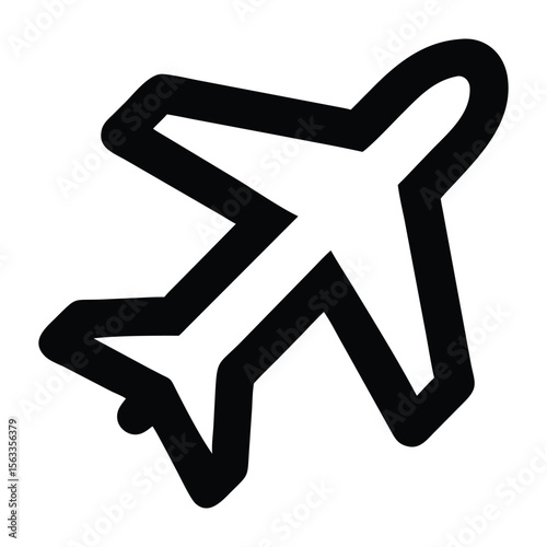 Black airplane outline aircraft aviation