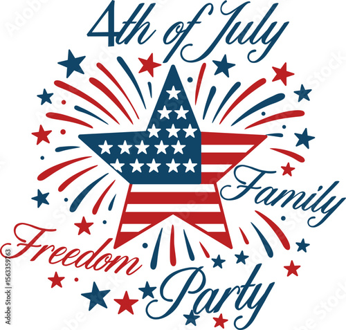 4th of july independence day Scalable SVG Vector Graphic with Editable Paths and Layers for Web, UI Design, Digital Art, and Print Applications