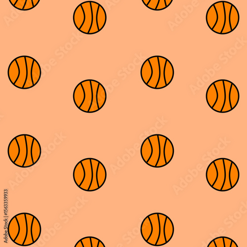 basketball balls on orange background seamless pattern print design vector illustration
